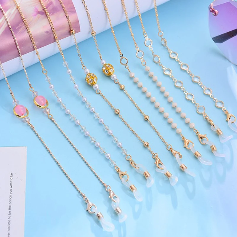 

Цепочка для очков женская с жемчужинами, модный металлический шнур в стиле ретро, для солнцезащитных очков, держатель для очков, Прямая пост...