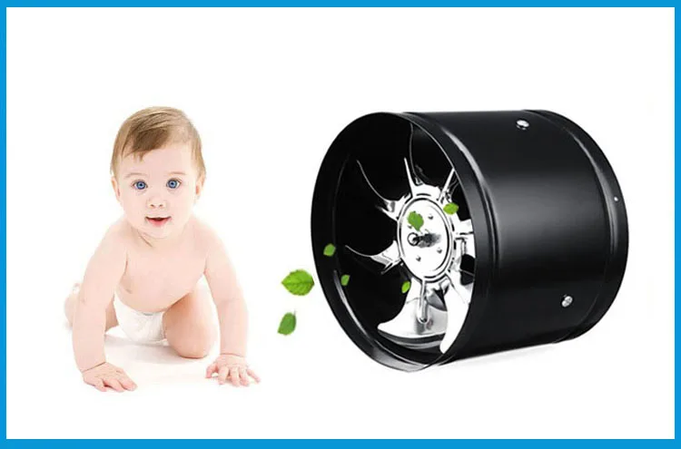 220 В 6 дюймов встроенный вентилятор для воздуховода вентиляции металлических