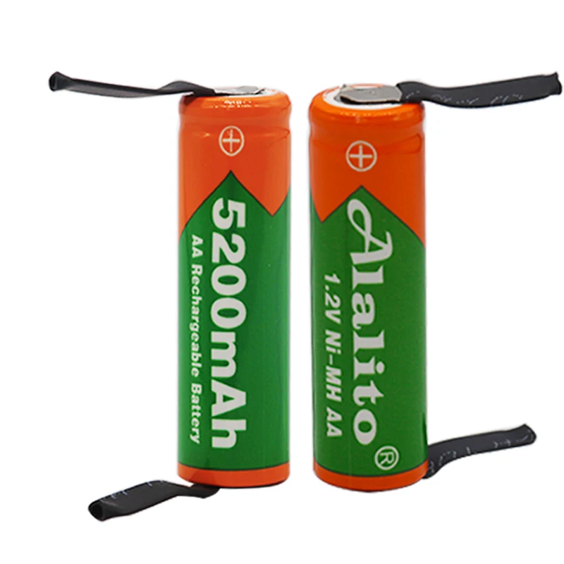 Ni mh 1 2 V AA перезаряжаемая батарея 5200mah nimh cell Green shell со сварочными вкладками для