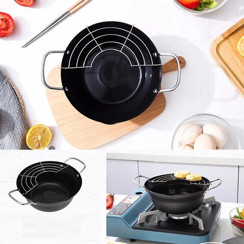 Бытовая фритюрница с дренажной рамой в японском стиле кухонная посуда|Сковороды|