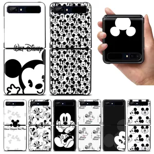 mickey black and white shockproof cover for samsung galaxy z flip flip3 5g black phone case shell hard fundas coque capa free global shipping
