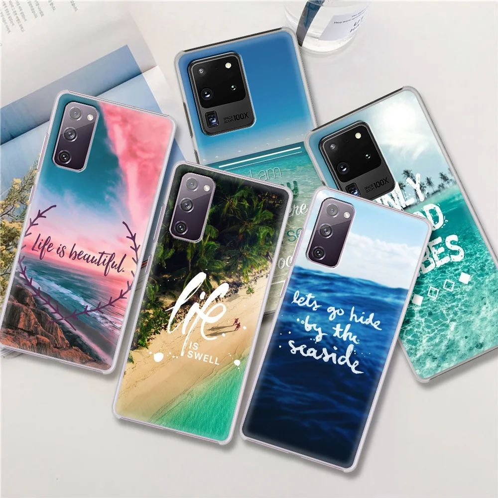 

Sea Beach Quotes Case For Samsung Galaxy S21 Ultra S20 FE 5G S8 S9 S10 S21 Plus S20 Ultra Back Cover Coque Phone Shell Housing