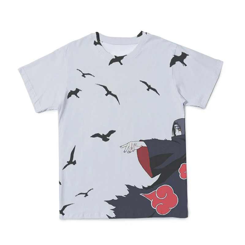 

2021 Summer Men's T-shirt Casual Large Size 3D Printing Japanese Anime Kakashi Sasuke Children's Fashion Top