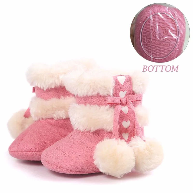 Baby Booties New Born Baby Shoes 6 Color Faux Fleece Winter Warm Infant Toddler Crib Shoes Boys Girls Warm Boots 0-18 Months