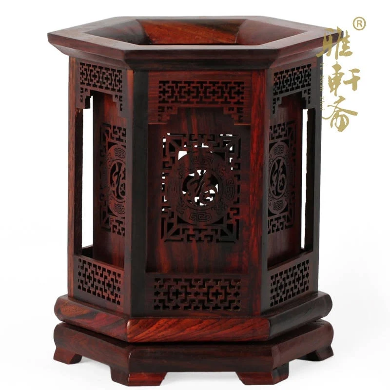 Полый держатель для ручек с резьбой по дереву ретро ремесла контейнер хранения