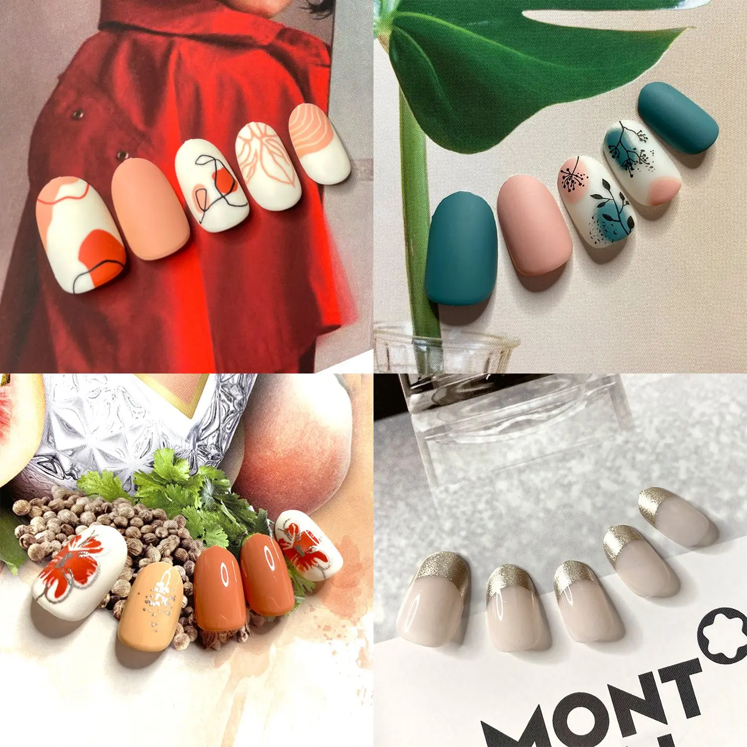 

24pcs/Box Detachable Manicure Tool Women Fashion Full Cover Nail Tips Fake Nails Wearable Round Head False Nails