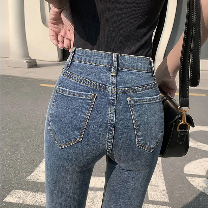Джинсы женская одежда облегающие Женские повседневные эластичные джинсовые