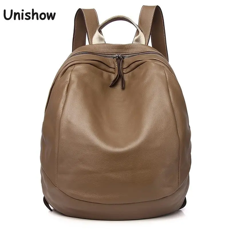 

Рюкзак унисекс из натуральной кожи, роскошный дорожный ранец из мягкой натуральной кожи, большой школьный ранец для мужчин и женщин