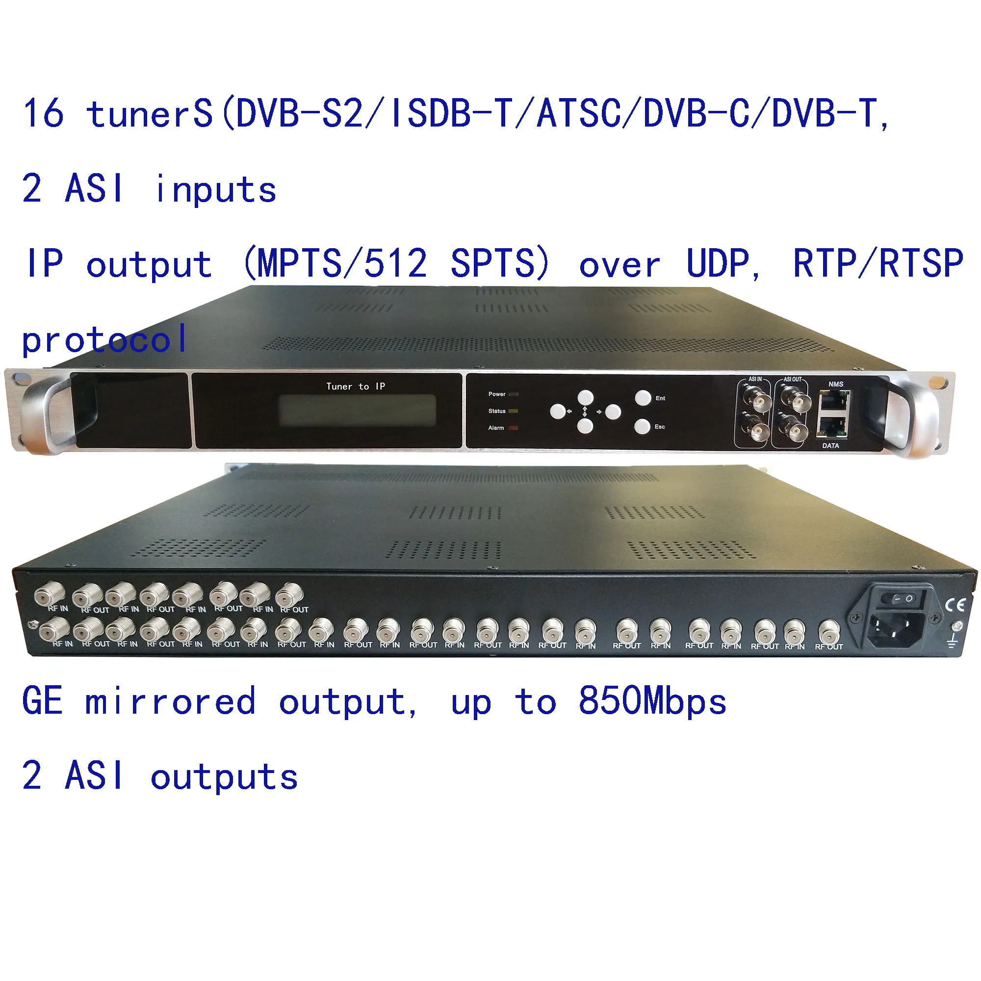 16 Φ к IP/Φ выходу IP/ASI atsc to IP/DVB-S2 1080P Multi-кодировщик ASI DVB-T/C | Электроника