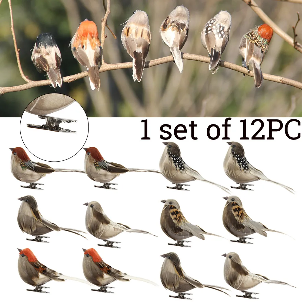 

12PC/Set Birds Artificial Feather Foam Doves Wedding Decor DIY Party Venue Ornament Decorative Doves Artificial Foam Feather #L4