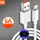 Оригинальный 11, 52 м Xiaomi 6A Turbo кабель для быстрой зарядки USB 3,1 Type C шнур для MI 11 10T 10 9 8 Pro Mix 4 3 Poco X3 NFC M3 C3 K40