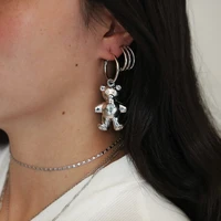 2pcs metal bear unusual drop earrings for women punk pendant gift set couple jewelry accessories pendientes boucle oreille femme