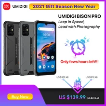 In Stock UMIDIGI BISON Pro Global Version Smartphone NFC 128GB IP68/IP69K Helio G80 48MP Camera 6.3