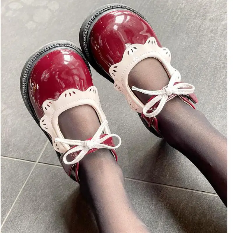 Girls Shiny Leather Shoes Party Performance Kids Bow Princess Shoes New Spring Autumn Children Comfortable Single Shoes G565
