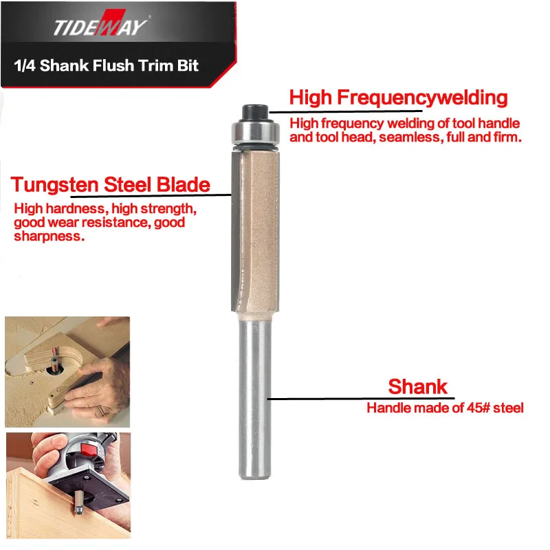 Концевая фреза Tideway 1/4 дюйма хвостовик для столярных работ резьбы по дереву