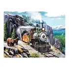 Старый стиль поезда долина пейзаж алмазная живопись круглый полный дрель сценический DIY рукоделие мозаика вышивка 5D Вышивка крестом