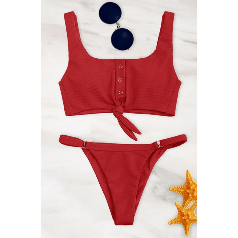 Женский комплект бикини с чашками пуш-ап из 2 предметов пляжный купальник