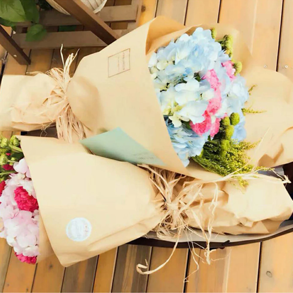 Крафт-бумага винтажная новостная бумага оберточная для подарков с цветами