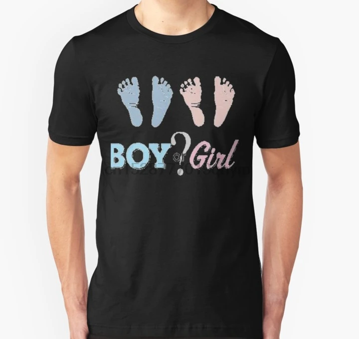 

Men tshirt Boy Or Girl Baby Shower Gender Reveal T shirt Women Men Slim Fit T Shirt Printed T-Shirt tees top