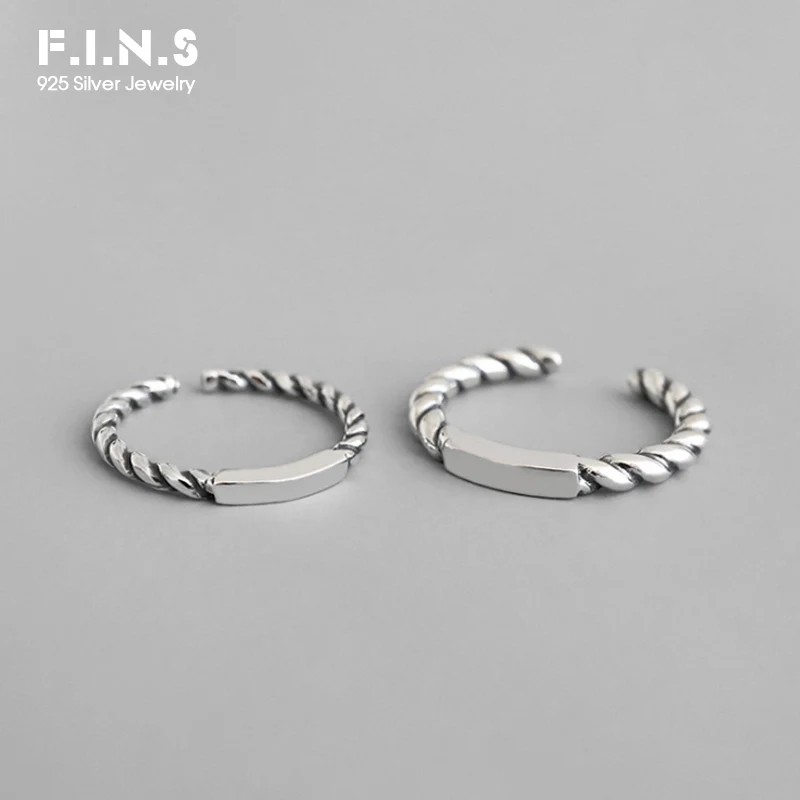 F.I.N.S 925 пробы Серебряное простое Ретро тайское серебряное открытое регулируемое