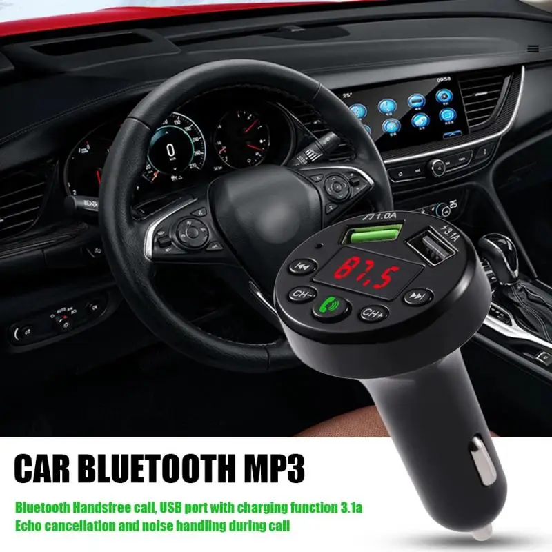 

Автомобильный FM-трансмиттер E6, беспроводной модулятор, Bluetooth-совместимый mp3-плеер с громкой связью, 3,1 А, быстрое зарядное устройство с двумя ...