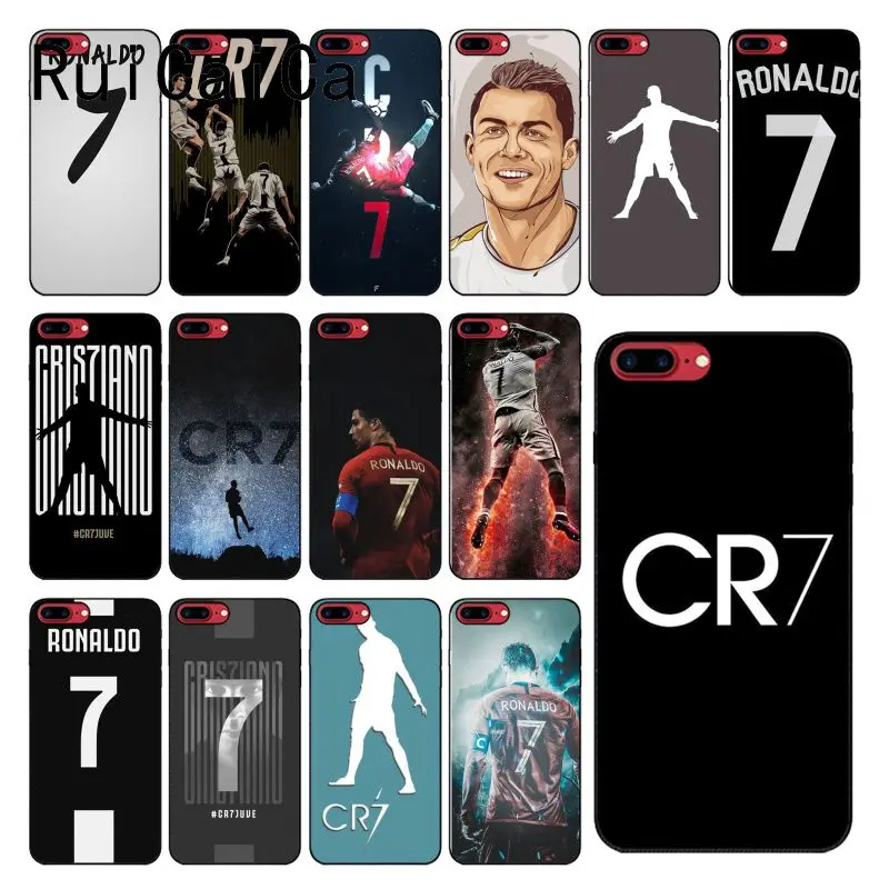 RuiCaiCa CR7 логотип Криштиано Роналду 7 Футбол DIY защитный чехол для телефона для iPhone 8 7 6 6S 6Plus X XS MAX 5 5S SE XR 10 чехол s