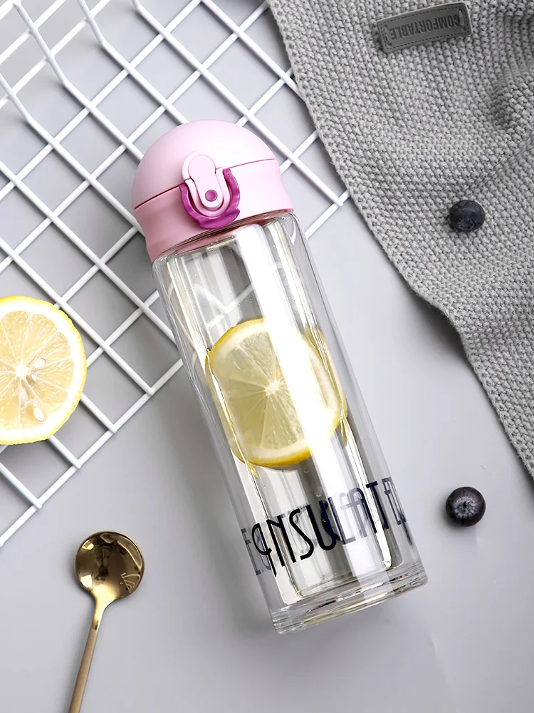 Уличная бутылка для воды стеклянная портативная новинка милые спортивные