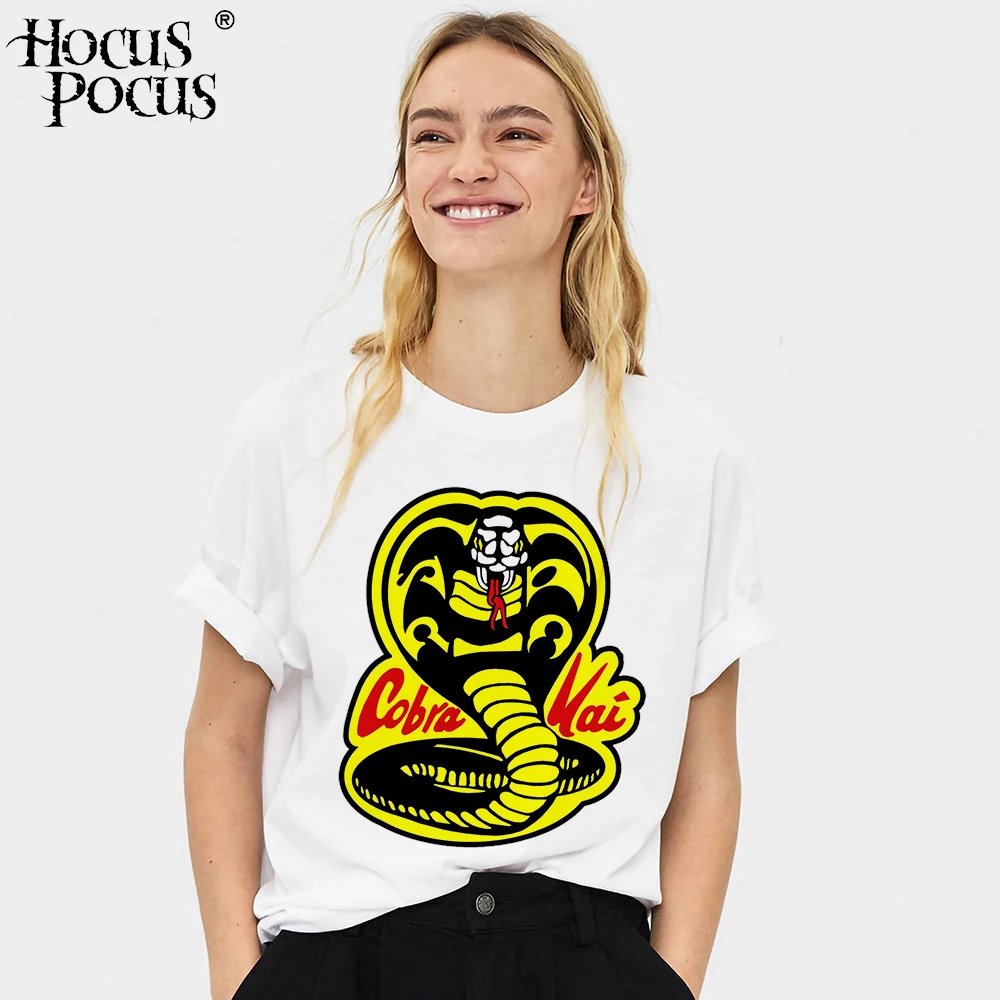 

2021 Draw Cobra Kai season 3 Snake T-Shirt Short Sleeves Oversize Shirt Short Sleeve Women Tshirt