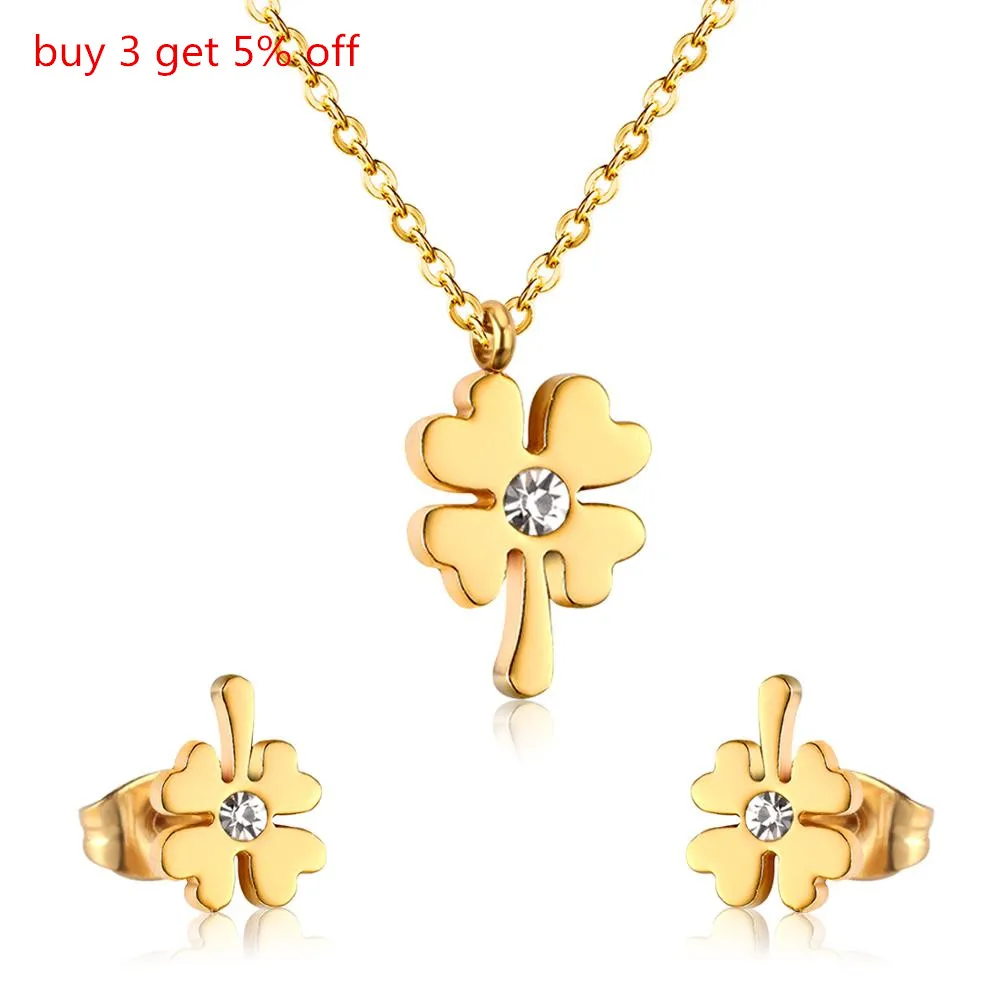 LUXUKISSKIDS Свадебный комплект ювелирных изделий из нержавеющей стали с подвеской в