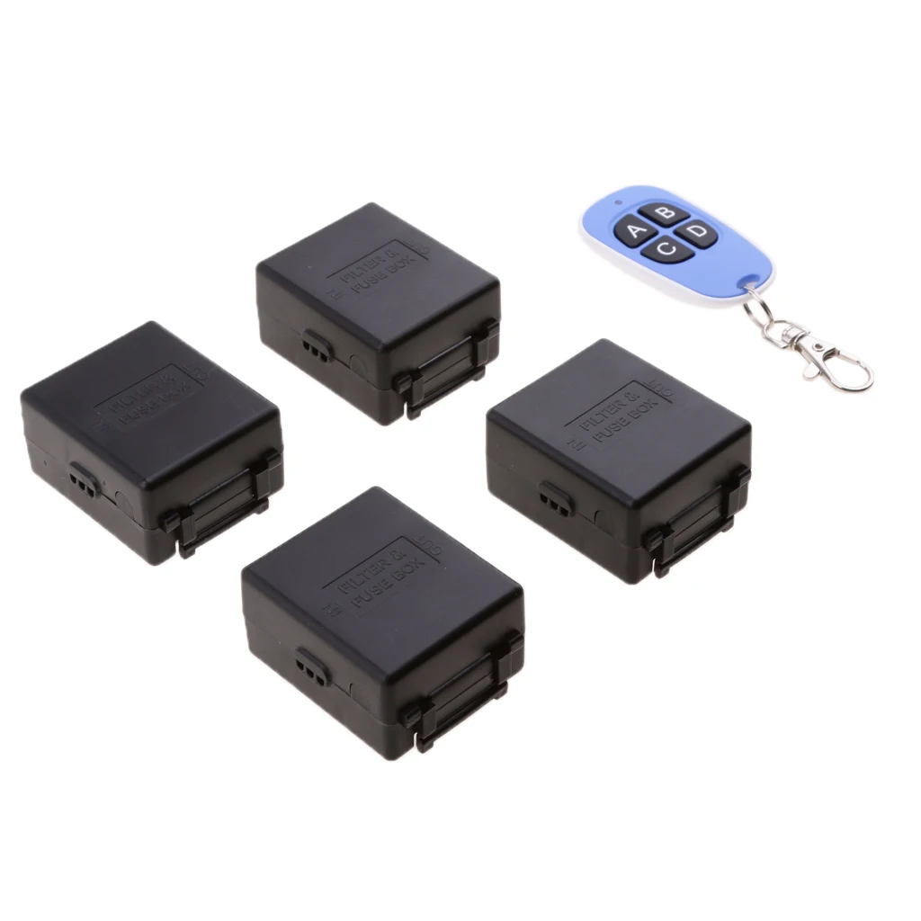 

220V 1CH RF Wireless Remote Relay ON-OFF Switch 4-key Transceiver Kit
