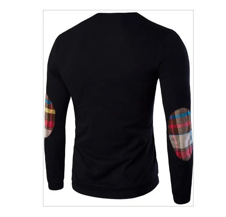 Мужская шерстяная футболка с длинным рукавом Однотонная футболка|Мужские