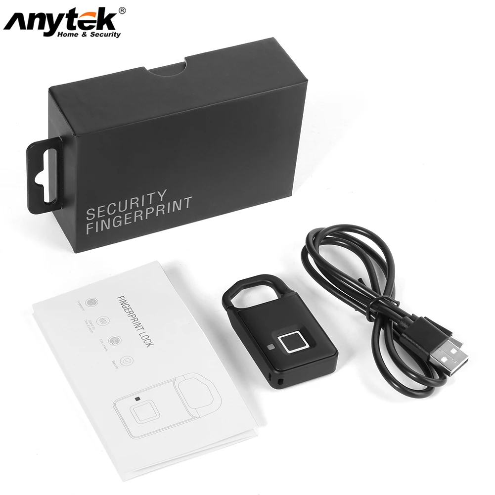 Дверной смарт замок Anytek P4 со сканером отпечатков пальцев USB 2019|Устройство для