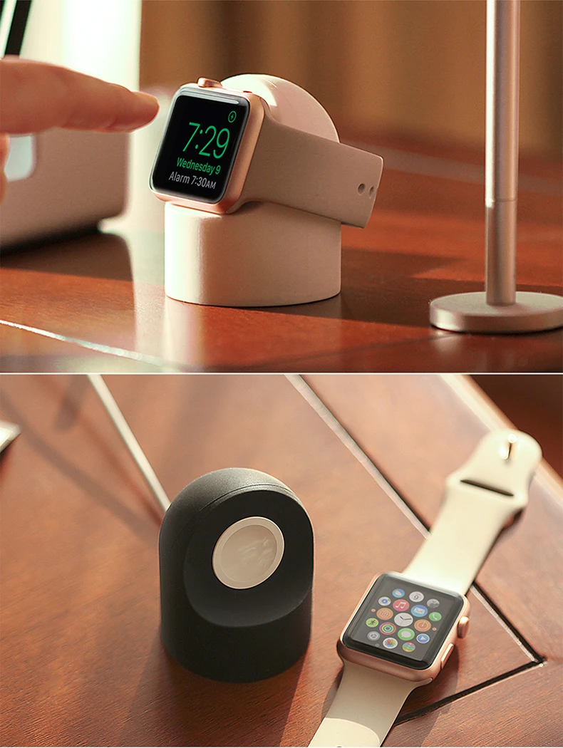 Новое беспроводное зарядное устройство, силиконовая подставка для Apple iWatch Series 1 2 3 4 5 OS6 Megnetic, кабель для быстрой зарядки, Настольная док-станция
