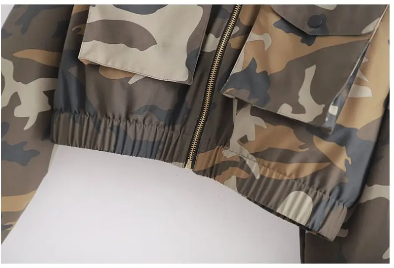 

HCBLESS Women's 2019 autumn new women's short loose camouflage jacket