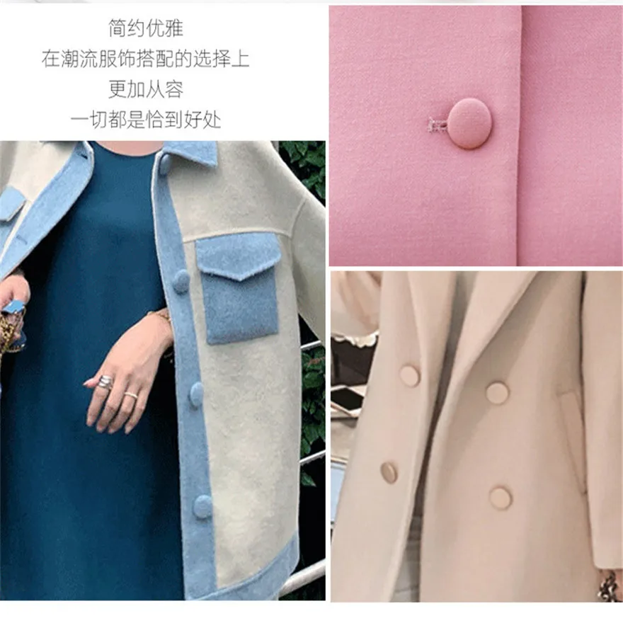 10 шт Плюшевые круглые пуговицы обруч тканевый воротник на пуговицах для