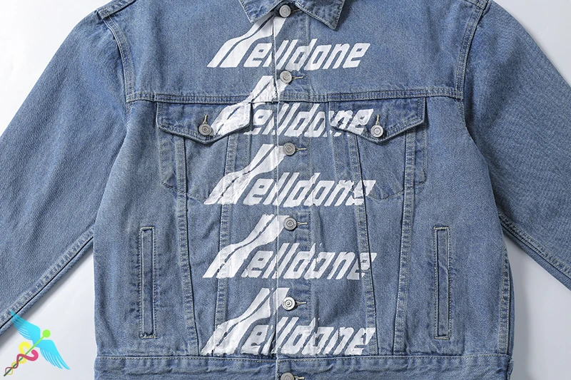 

WELLDONE Jackets Men Women Denim Jacket Casual High Quality We11done Fashion Turn-down Collar Streetwear Coat