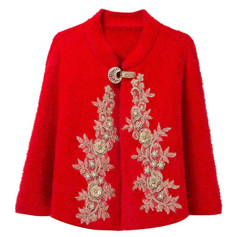 Заводская цена изящный женский свитер из искусственного меха норки шали с