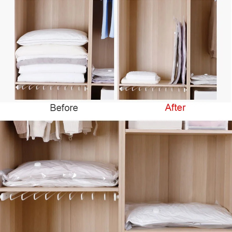 Вакуумные мешки для хранения одежды домашний шкаф органайзер компактный