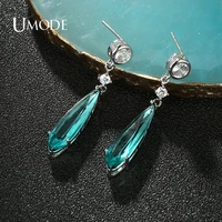 umode newest cz round shape cubic zirconia earrings for elegant women bridal wedding jewelry water drop earring ue0725