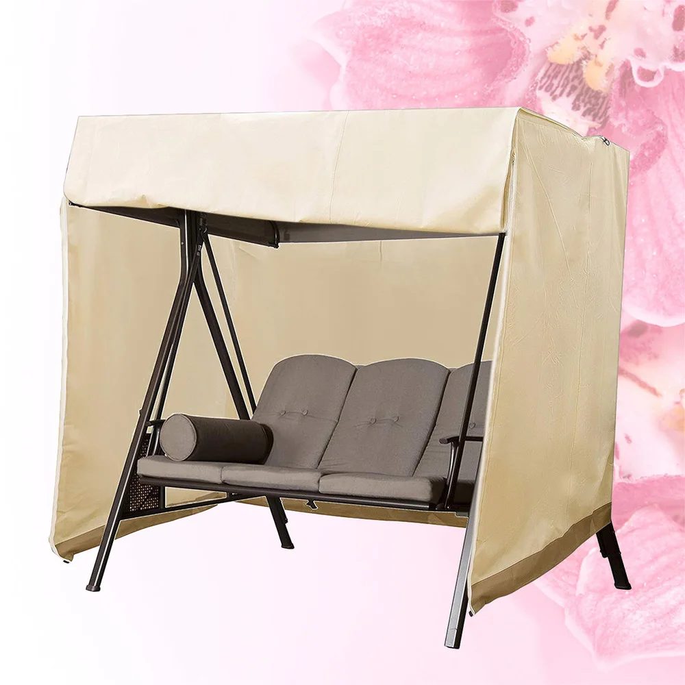 

Waterproof Outdoor Hanging Chair Protective Cover Garden Swing Cover Creative Chair Cover (Beige and Coffee)