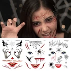 Водостойкая Временная тату-наклейка на Хэллоуин для женщин и мужчин, лицо, форма шрама, смешная тату-наклейка, боди-арт, искусственная переводка воды