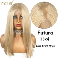 yysoo103 blonde silky straight 13x4 short bob lace front wig lace frontal futura japan heat resistant hair fiber replacement wig