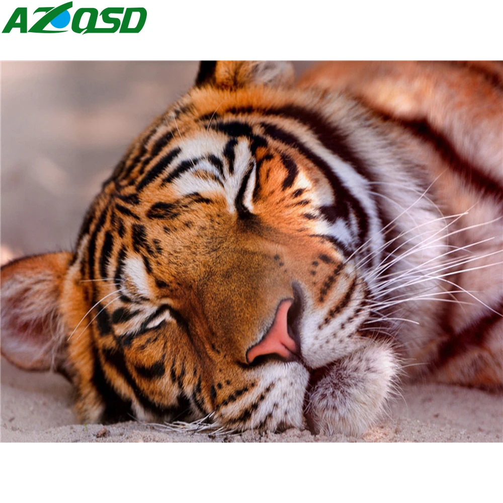 

AZQSD 5d алмазная живопись полный дрель квадратный с тигром, для домашнего декора Алмазная вышивка животных мозаики 5d Diy Стразы подарок Декор д...