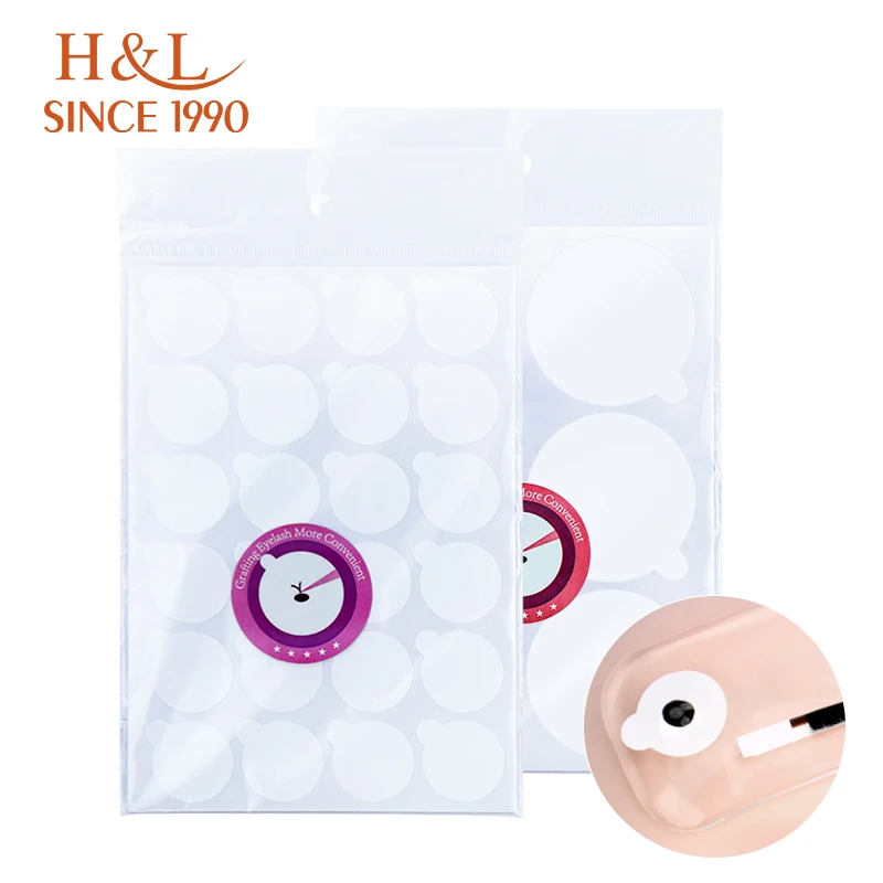 

H&L 240 Pcs Disposable Eyelash Glue Holder Pallet Eyelash Extension Pads Sticker Stand On Lash Supplies 2.4cm And 5cmm
