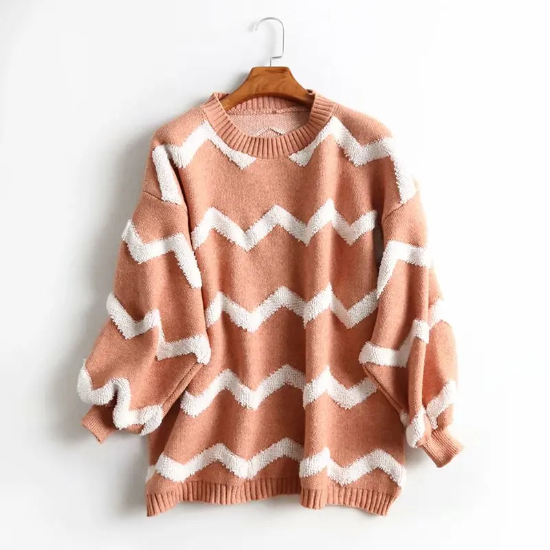 Свитер женский трикотажный с бахромой и надписью свободный 2021 | Женская одежда