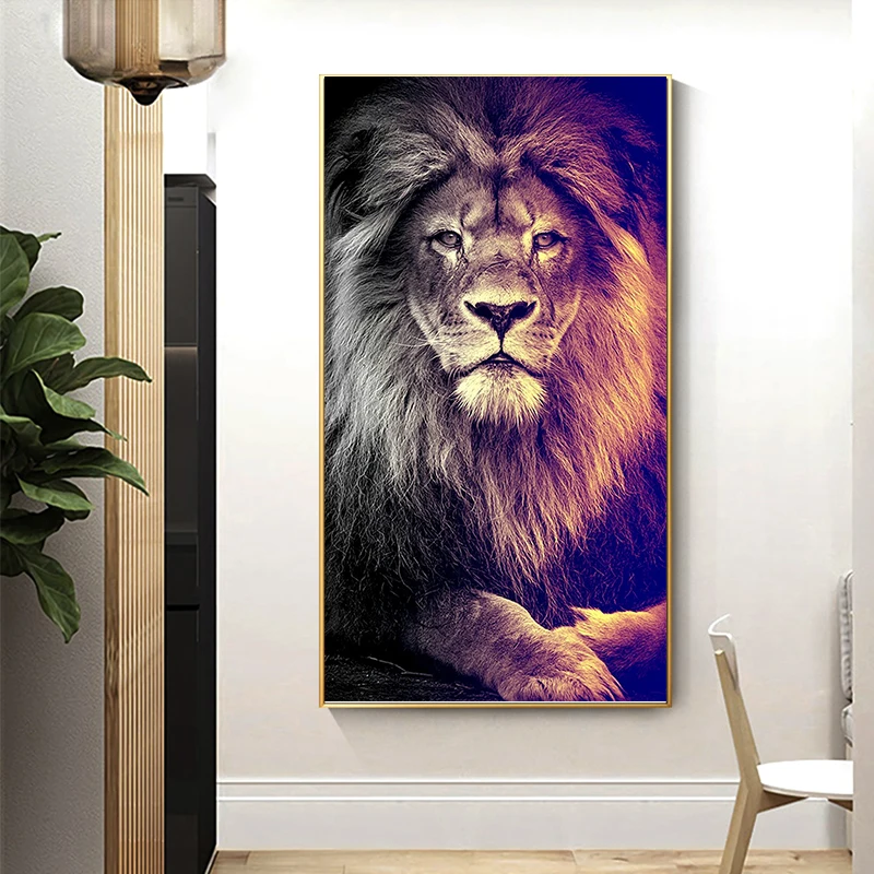 

Modern African Lion Head Animals Art Posters and Prints Oil on Canvas Paintings Wall Art Pictures for Living Room Cuadros