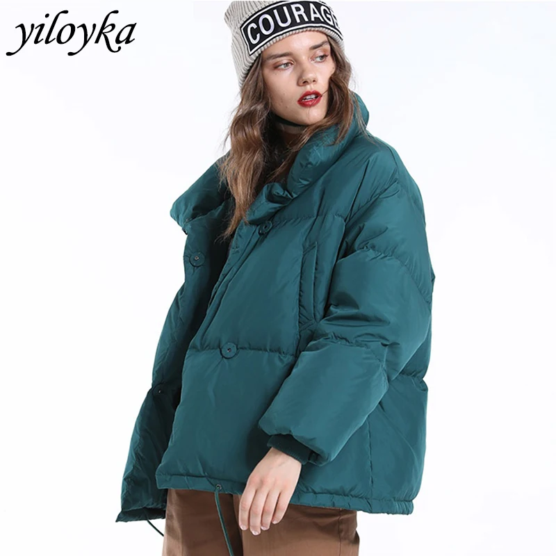 Осенне-зимняя куртка женская парка s Mujer модное пальто свободная куртка со стоячим воротником Женская парка Теплая Повседневная Пальто размера плюс