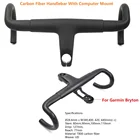 Дорожный руль из углеродного волокна 3K UD, интегрированная ручка гоночного велосипеда, изогнутые стержни 380400420440 мм с компьютерным креплением Garmin Bryton