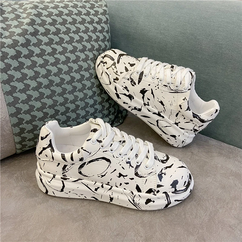 

2021 увеличенная спортивная обувь на толстой подошве женская спортивная обувь для бега на шнуровке Повседневная обувь на плоской подошве