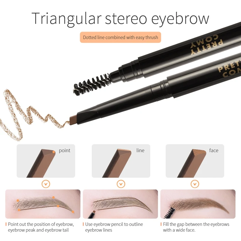 Автоматический карандаш для бровей с двойной головкой 1 шт. водостойкие не